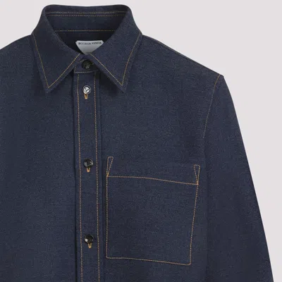 Bottega Veneta Wool Drill Shirt With Yellow Stitching