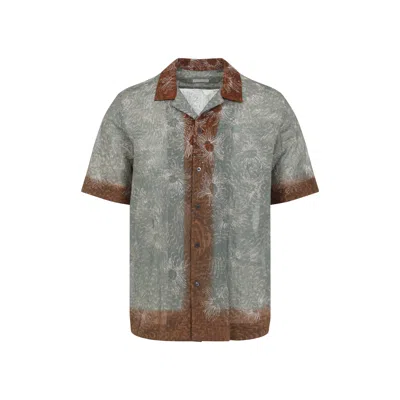 Dries Van Noten Men Boxy Fit Shirt In Green