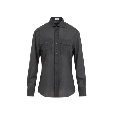 Brunello Cucinelli Shirts Grey