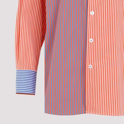 Etro Oversized Striped Cotton Poplin Patchwork-style Shirt