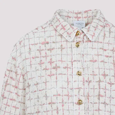 Giambattista Valli Knitted Grid-pattern Cropped Shirt