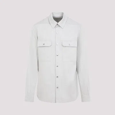Rick Owens Long-sleeved Overshirt In White