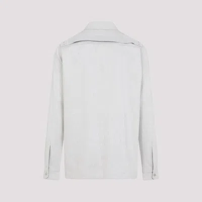 Rick Owens Long-sleeved Overshirt In White