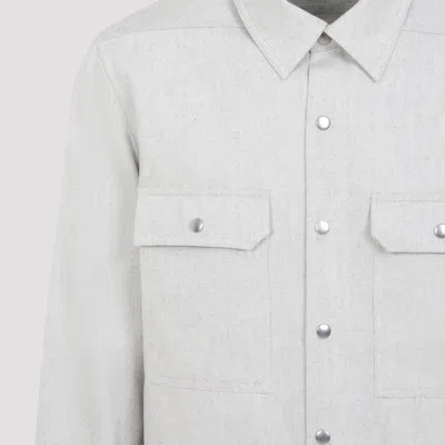 Rick Owens Long-sleeved Overshirt In White