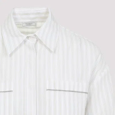 Peserico Concealed Button Long Sleeve Blouse