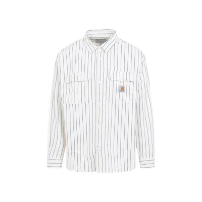 Carhartt Hendry Striped Shirt Jacket Wax/dark Navy