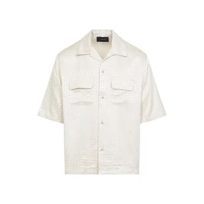 Amiri Embroidered Satin Shirt With Chest Pockets