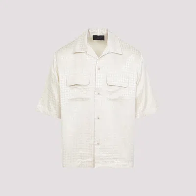 Amiri Embroidered Satin Shirt With Chest Pockets