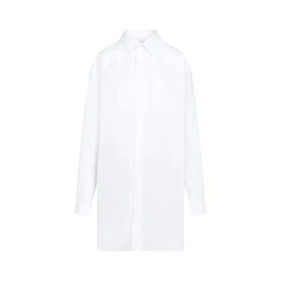 Maison Margiela Long-sleeve Plain Organic Cotton Shirt In White