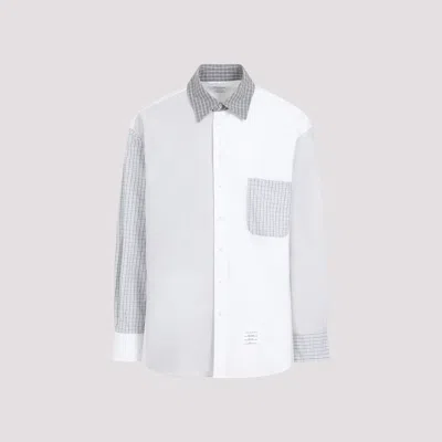 Thom Browne White Cotton Funmix Oversized Long Sleeve Shirt In White