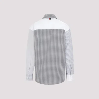 Thom Browne White Cotton Funmix Oversized Long Sleeve Shirt In White
