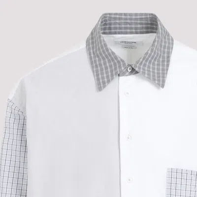 Thom Browne White Cotton Funmix Oversized Long Sleeve Shirt In White