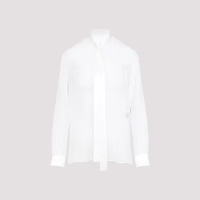 Dolce & Gabbana White Silk Chiffon Shirt In White