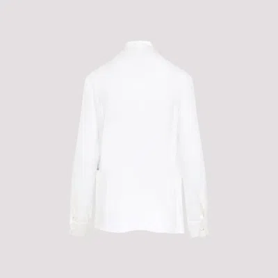 Dolce & Gabbana White Silk Chiffon Shirt In White