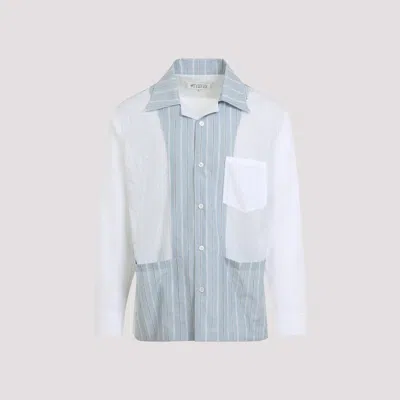 Maison Margiela Patchwork Pinstripe Shirt Man White