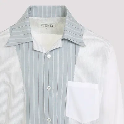 Maison Margiela Patchwork Pinstripe Shirt Man White