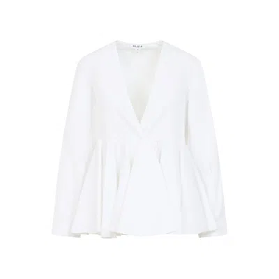 Alaïa Flare Cotton Shirt Pleated Hem