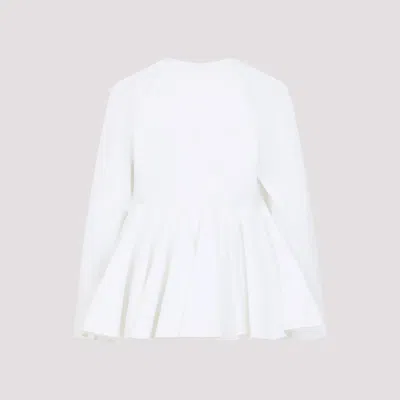 Alaïa Flare Cotton Shirt Pleated Hem