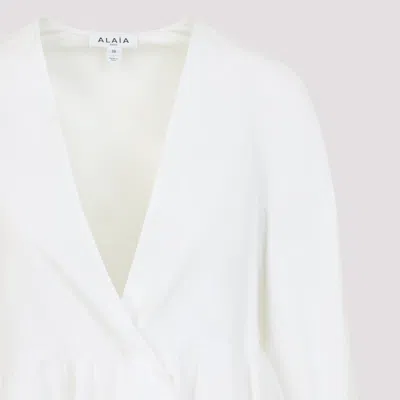 Alaïa Flare Cotton Shirt Pleated Hem