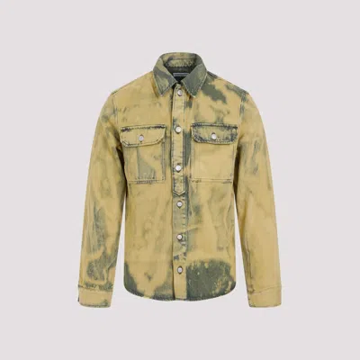 Dries Van Noten Mens Lime Washed Flap-pocket Denim Jacket