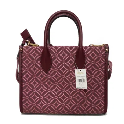 Pre-owned Michael Kors Wine Canvas Handbag Shoulder Bag ()