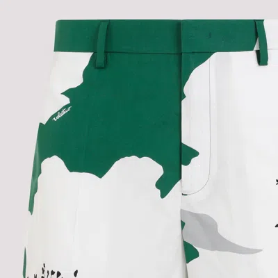 Valentino Garavani Printed Cotton Bermuda Shorts In Green
