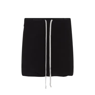Rick Owens Black Cupro Bud Shorts