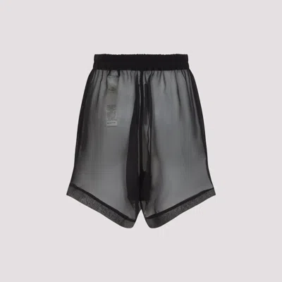 Rick Owens Asymmetric Hem Silk Shorts