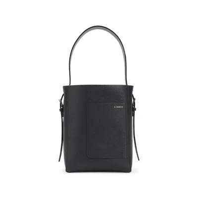Valextra Medium Soft Grained Leather Tote Bag In Black