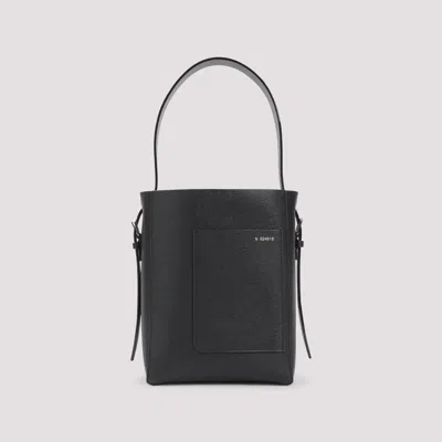 Valextra Medium Soft Grained Leather Tote Bag In Black