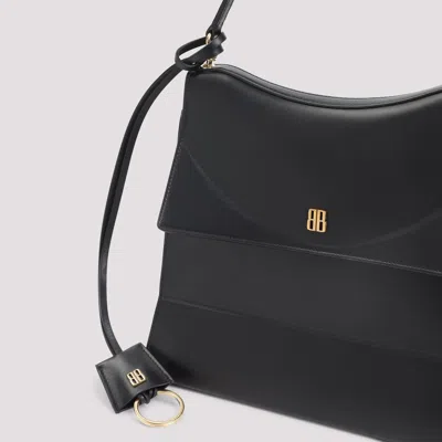 Balenciaga Medium Nano Leather Shoulder Bag In Black