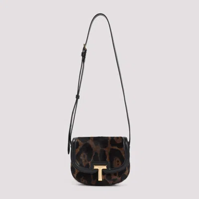 Tom Ford Wallis Leather-trimmed Leopard-print Calf Hair Shoulder Bag In Animal Print