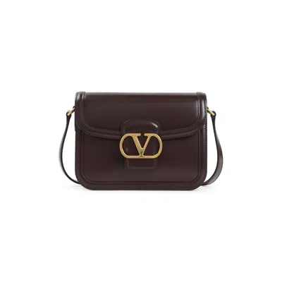Valentino 9 To 5 Flap Leather Saddle Shoulder Bag In Brown