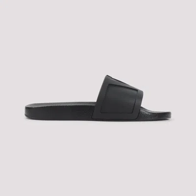 Valentino Garavani Black Sandals With Vlogo Detail On The Front In Tech Fabric Man
