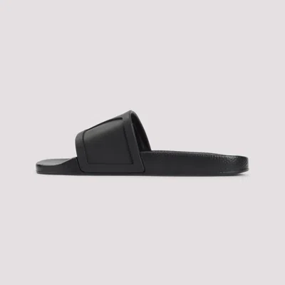 Valentino Garavani Black Sandals With Vlogo Detail On The Front In Tech Fabric Man