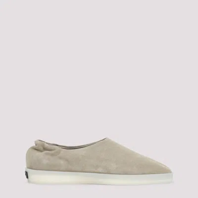 Fear Of God Beige Mules With Logo Patch On The Back And Elasticized Heel In Suede Man