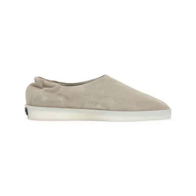 Fear Of God Beige Mules With Logo Patch On The Back And Elasticized Heel In Suede Man