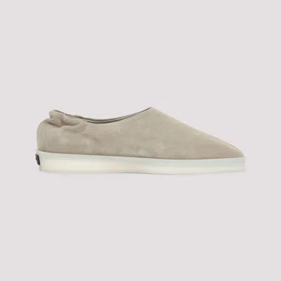 Fear Of God Beige Mules With Logo Patch On The Back And Elasticized Heel In Suede Man