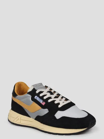 Autry Low Sneaker With Contrast Stitching And Mesh Panels