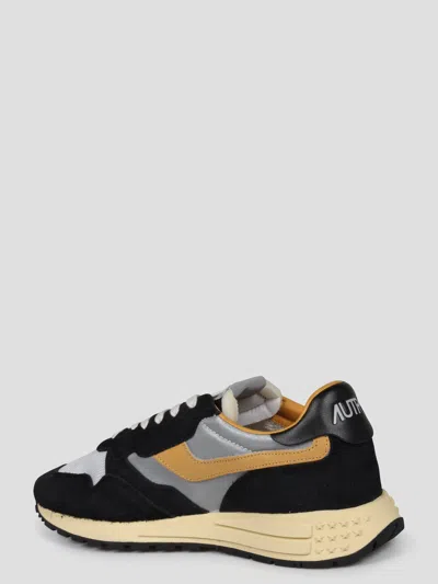 Autry Low Sneaker With Contrast Stitching And Mesh Panels