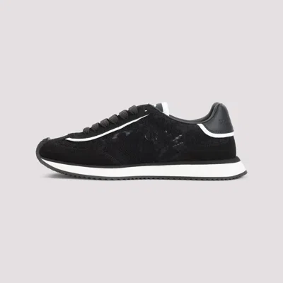 Dolce & Gabbana Dg Cushion Lace-detailed Suede Sneakers Shoes In Black