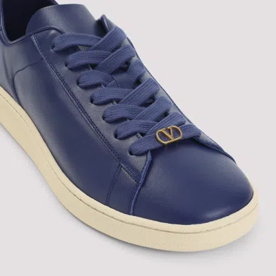 Valentino Royco Leather Sneakers With Rubber Sole In Multi