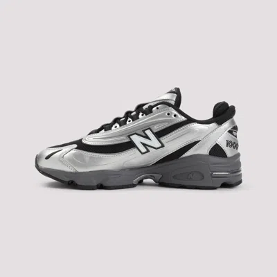 New Balance Mens Silver Metallic Green 1000 Metallic Mixed-material Trainers