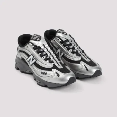 New Balance Mens Silver Metallic Green 1000 Metallic Mixed-material Trainers