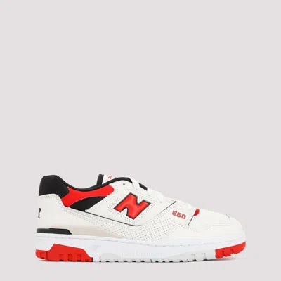 New Balance '550' White And Red Low Top Sneakers With Logo And Contrasting Details
