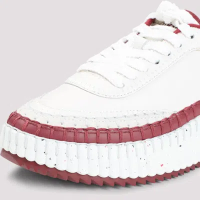Chloé Round Toe Low-top Sneakers With Contrasting Sole In White