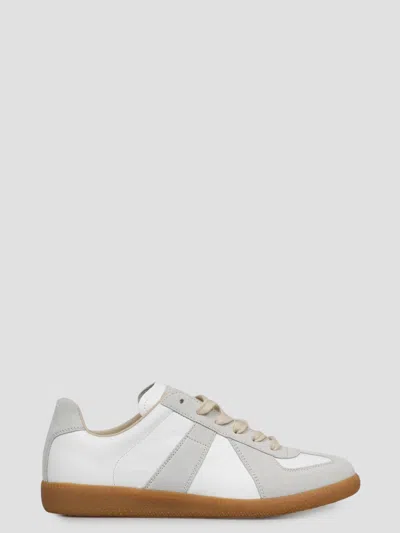 Maison Margiela Replica Sneakers In White Suede And Leather