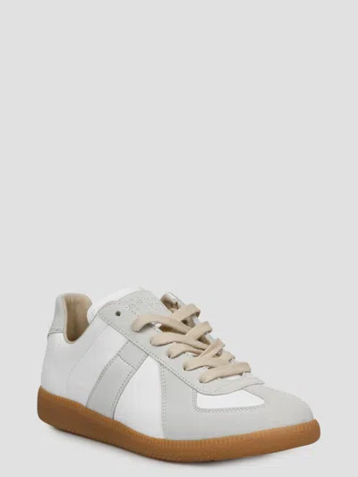 Maison Margiela Replica Sneakers In White Suede And Leather