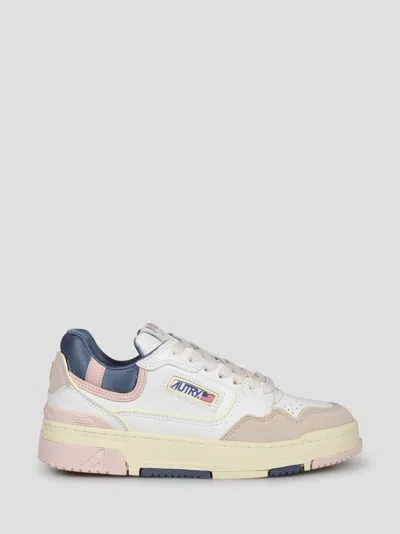 Autry Sneakers Clc Low Leather And Suede Color White And Peach Whip In Multi