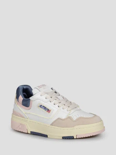 Autry Sneakers Clc Low Leather And Suede Color White And Peach Whip In Multi